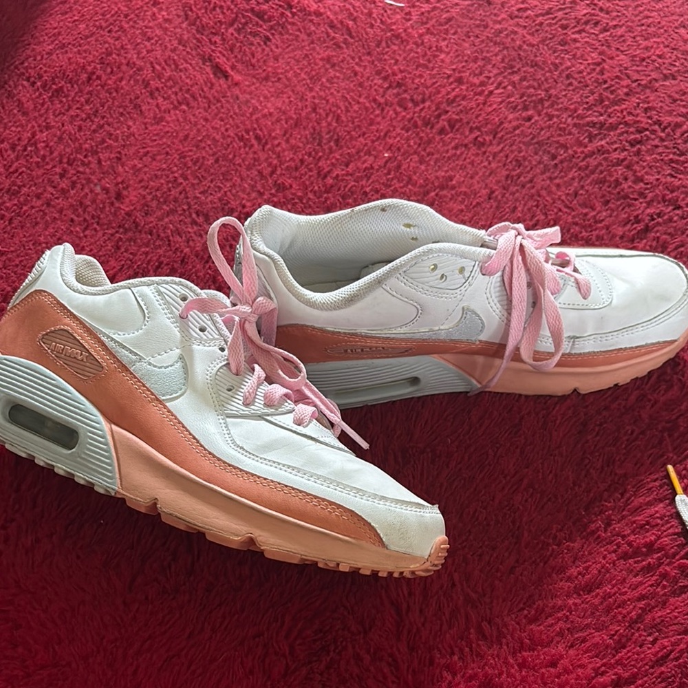 Nike White and Pink Air Max Sneakers